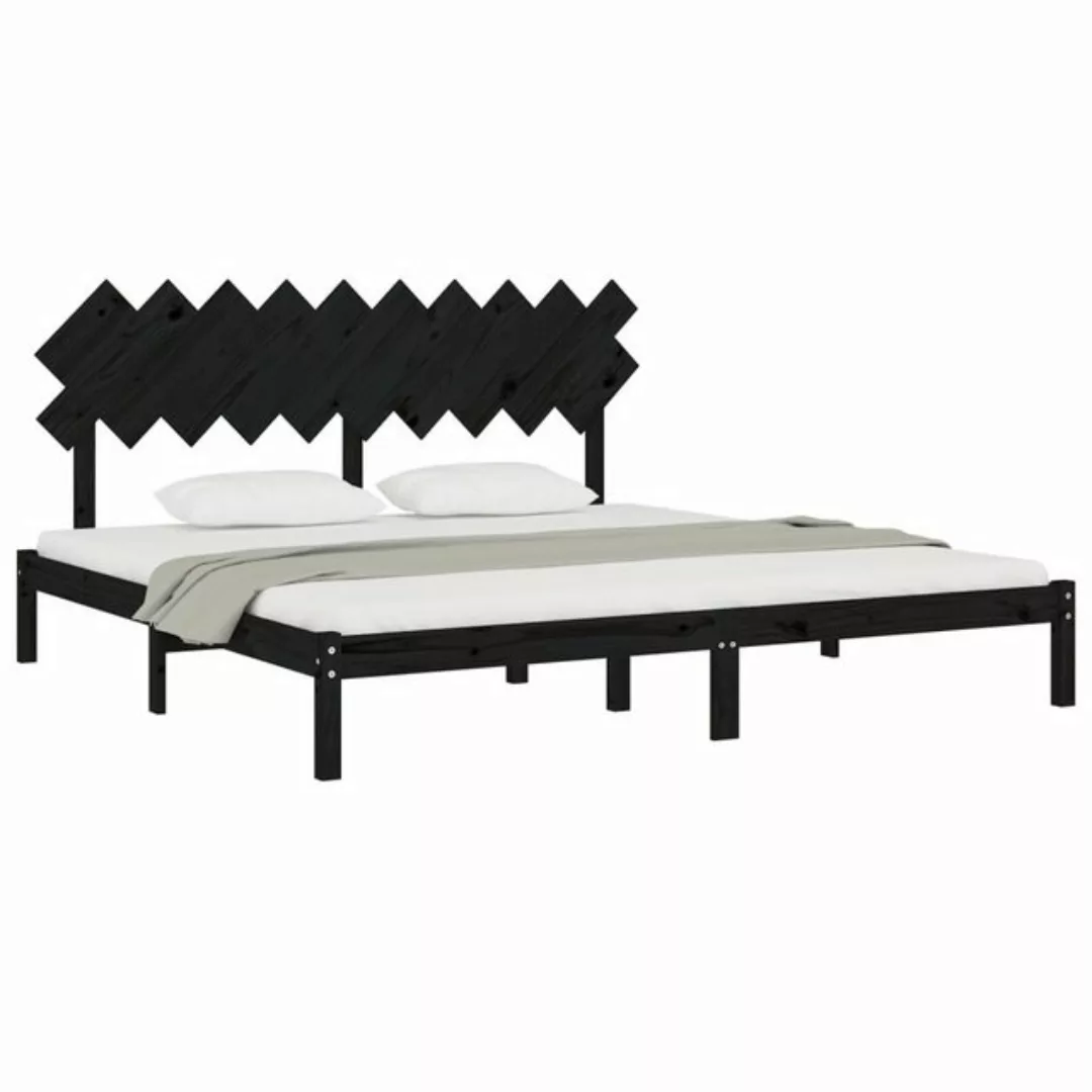 furnicato Bettgestell Massivholzbett Schwarz 200x200 cm (1-tlg) günstig online kaufen