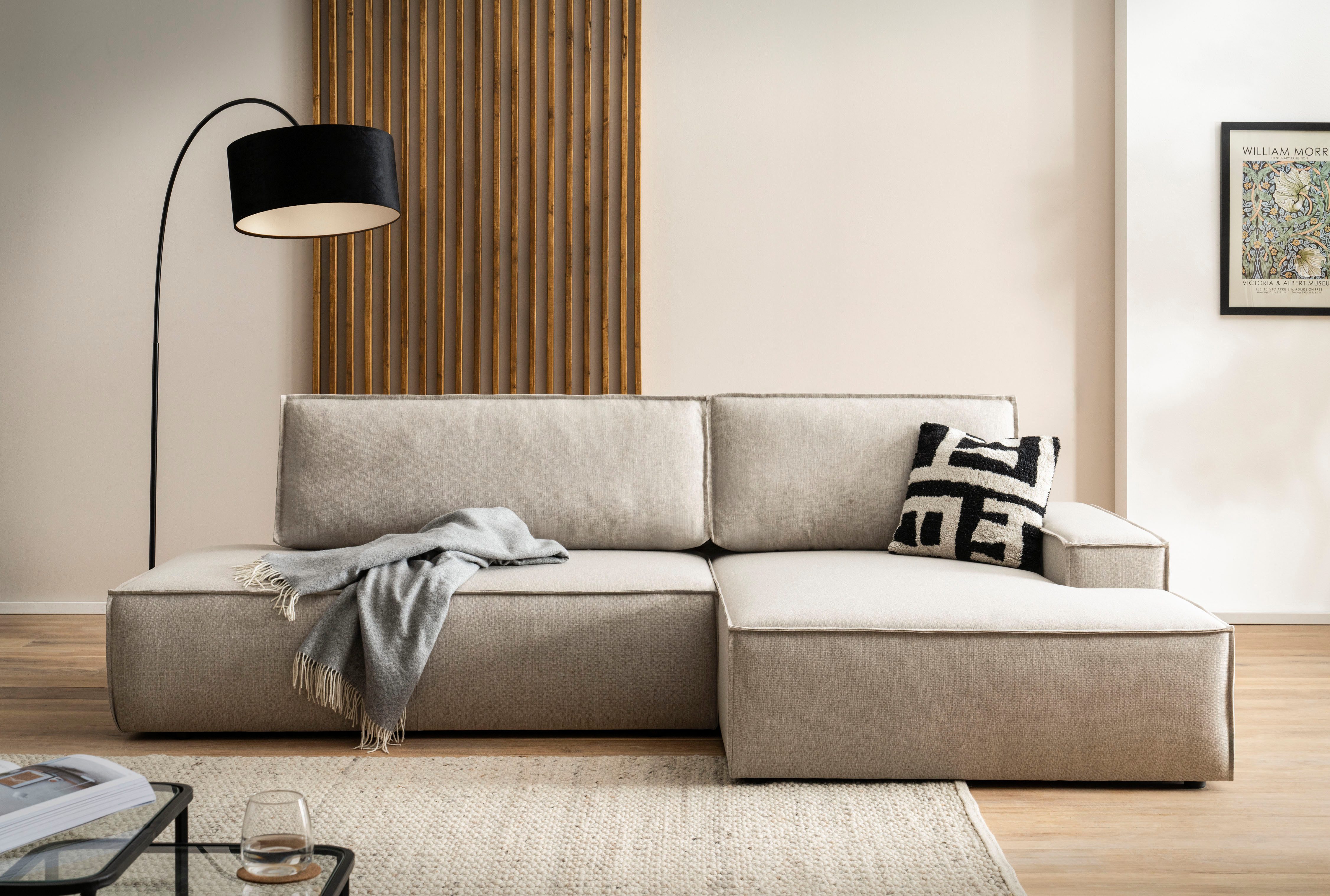 Home affaire Ecksofa "SHERWOOD, Schlafsofa in L-Form offen (275cm), Cord, L günstig online kaufen