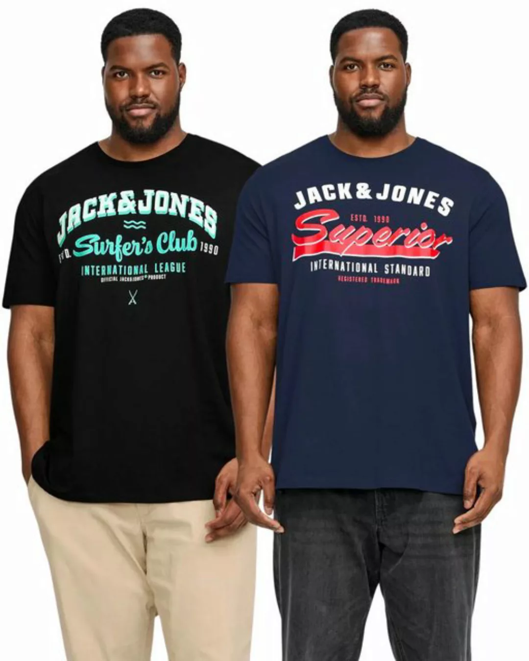 Jack & Jones Print-Shirt (2er-Pack) aus Baumwolle günstig online kaufen