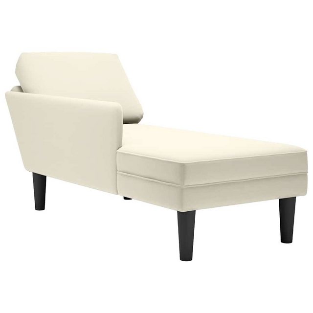 vidaXL Chaiselongue Chaiselongue mit Kissen und Rechter Armlehne Creme Samt günstig online kaufen