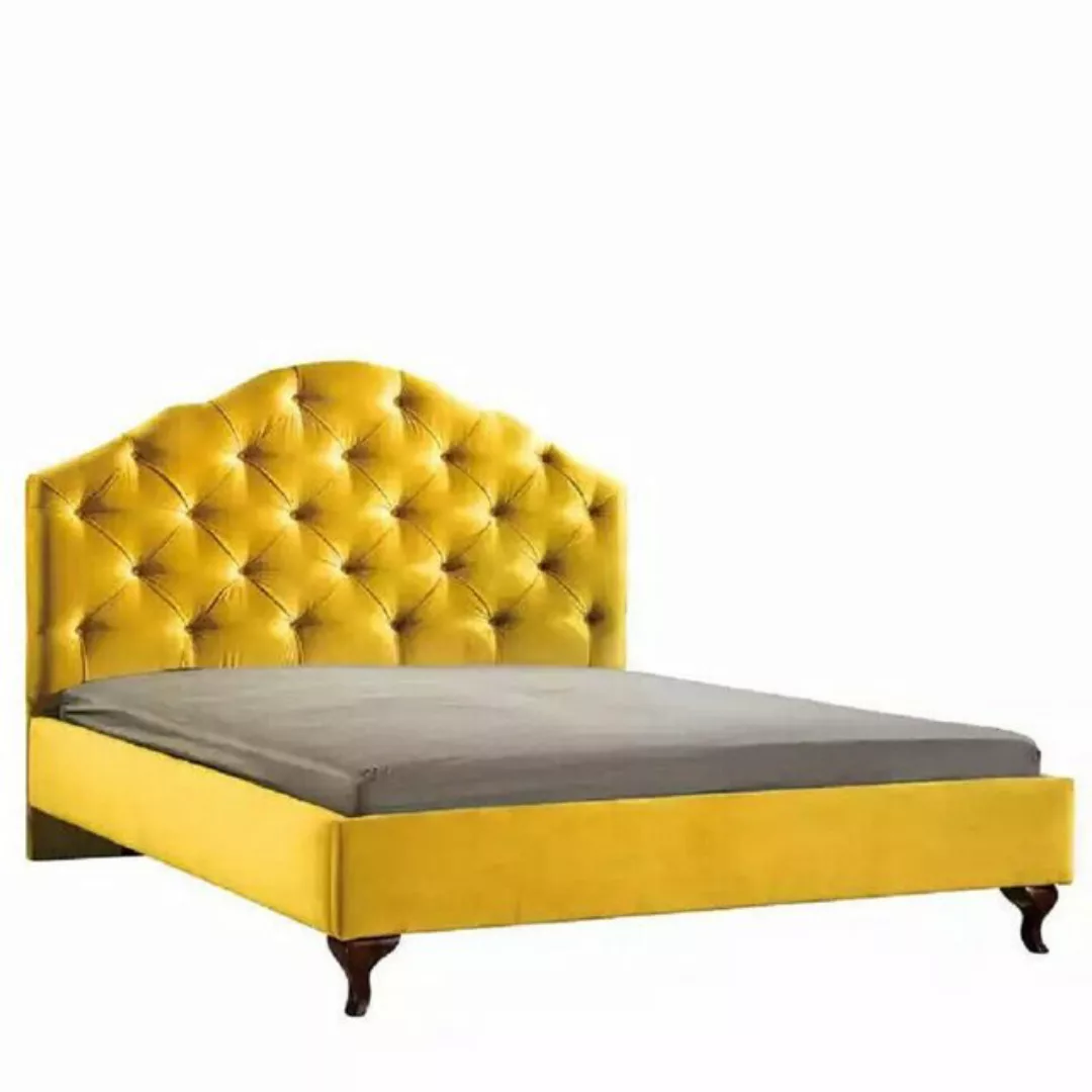 JVmoebel Bett Chesterfield Gelbes Bett für das Schlafzimmer Luxus (1-tlg., günstig online kaufen