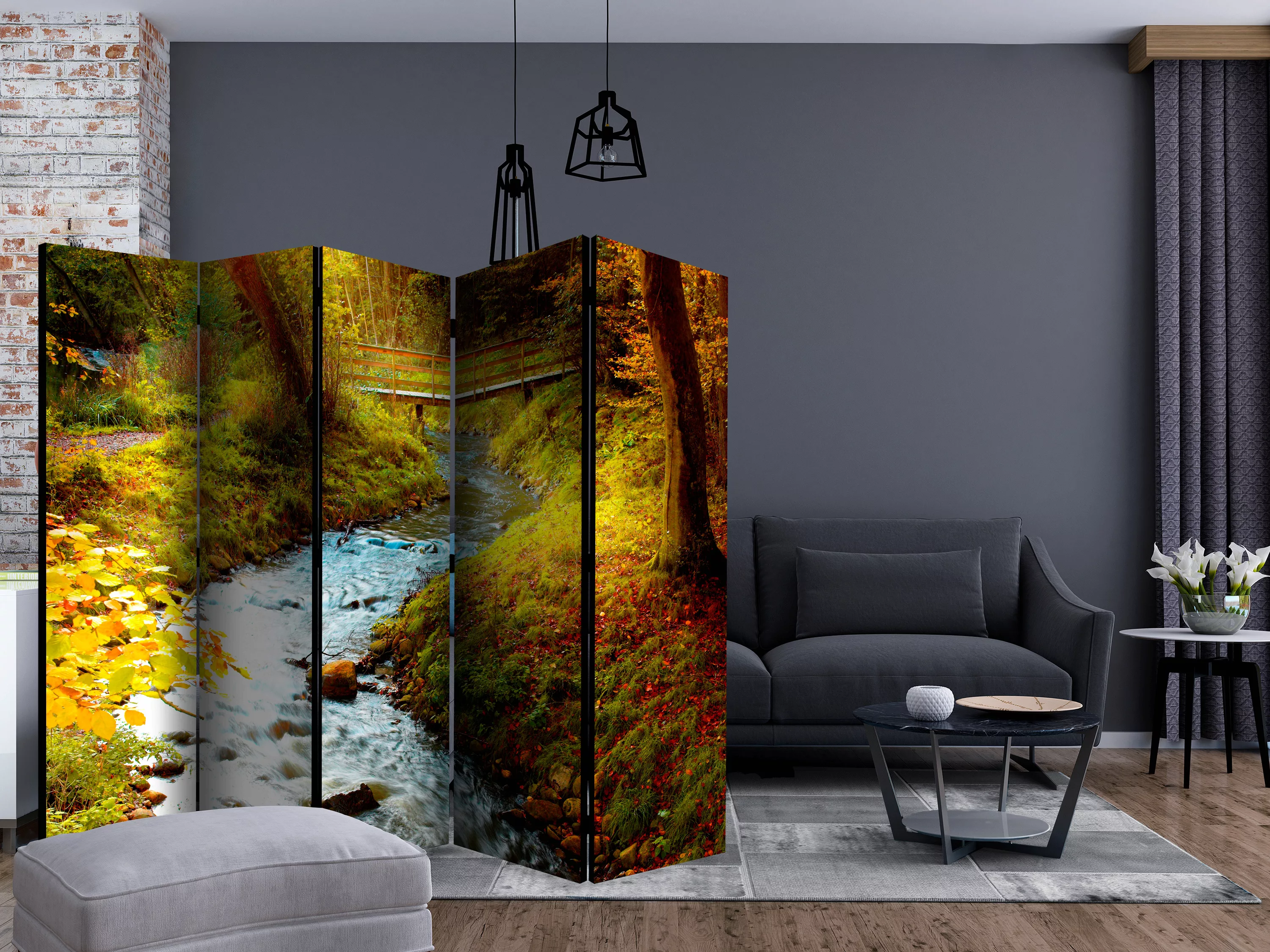 5-teiliges Paravent - Brook (sunrise) Ii [room Dividers] günstig online kaufen