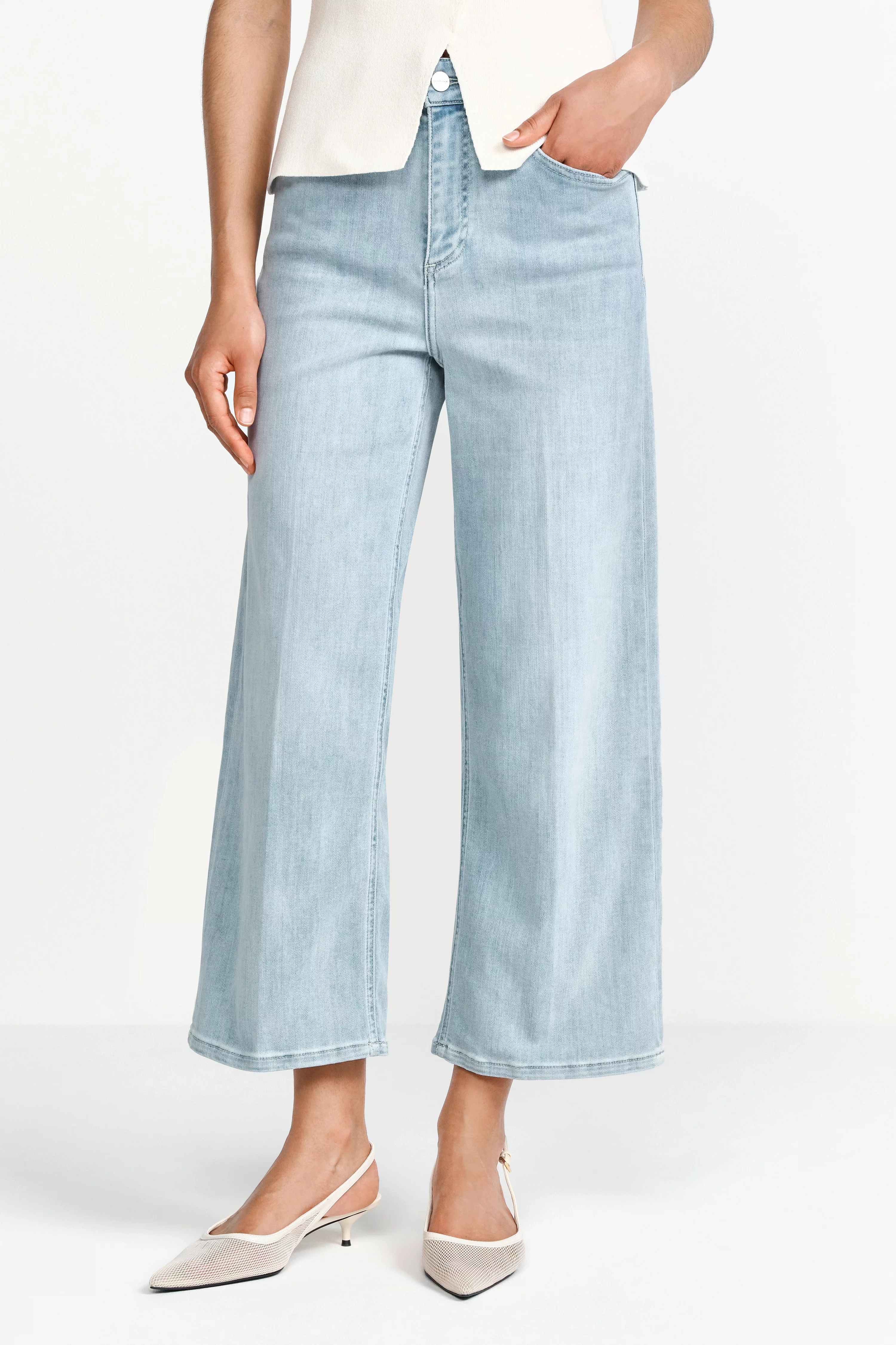RICHROYAL 7/8-Jeans, Culotte Light Blue Satin Denim günstig online kaufen