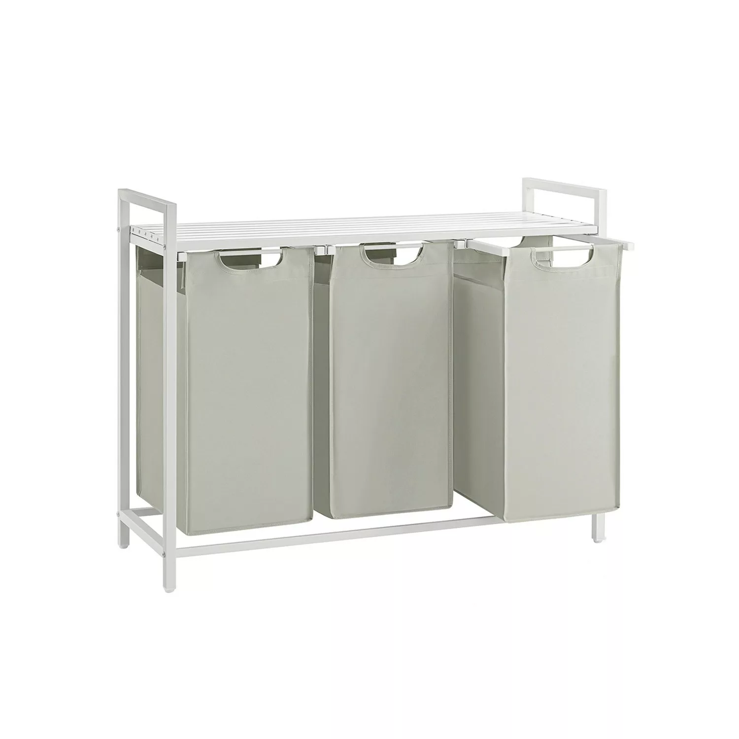 Vasagle Wäschesammler 3 Fächer und Ablage 92,5 x 33 x 72 cm Weiß 114 l günstig online kaufen