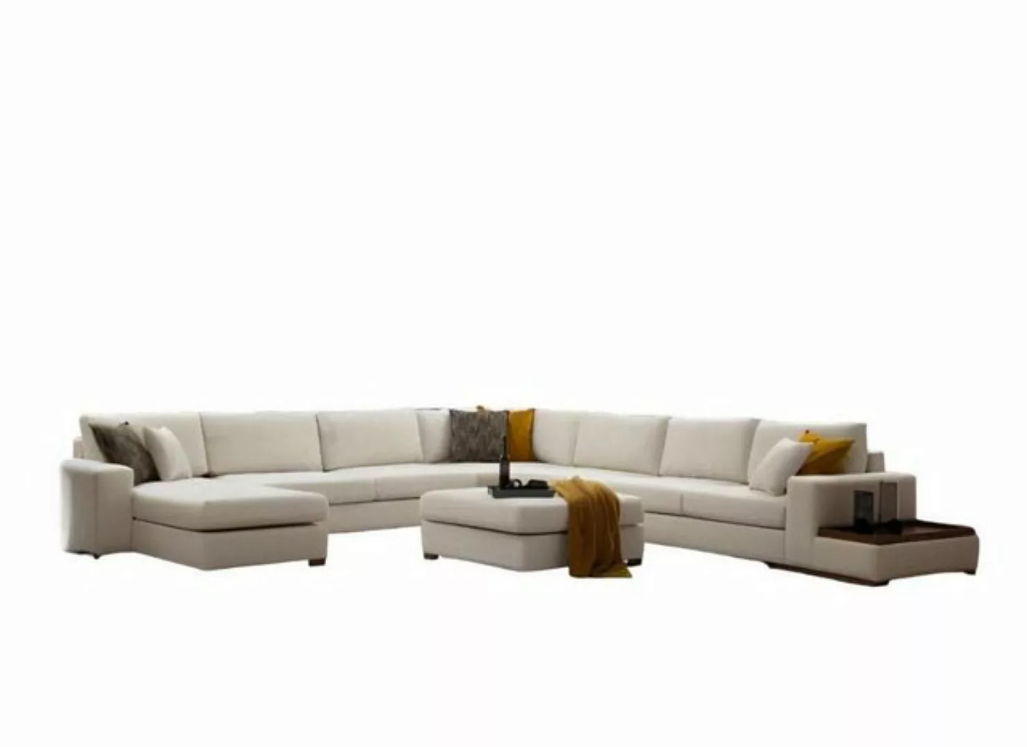 Xlmoebel Ecksofa Elegantes Weißes U-Form Sofa Stilvolle Wohnlandschaft Pols günstig online kaufen