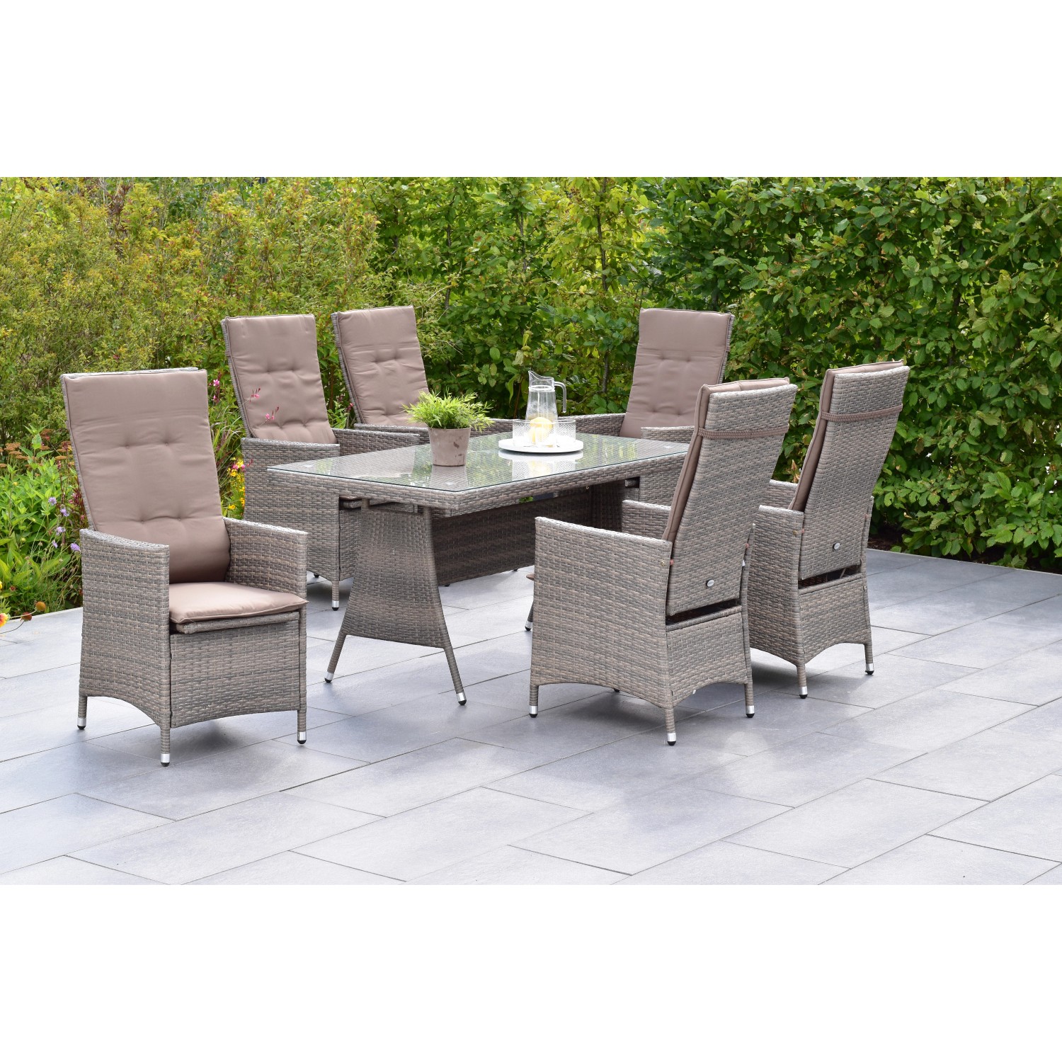 Merxx Valencia Set 13-tlg. mit Gartentisch 150 x 80 cm inkl. Kissen günstig online kaufen