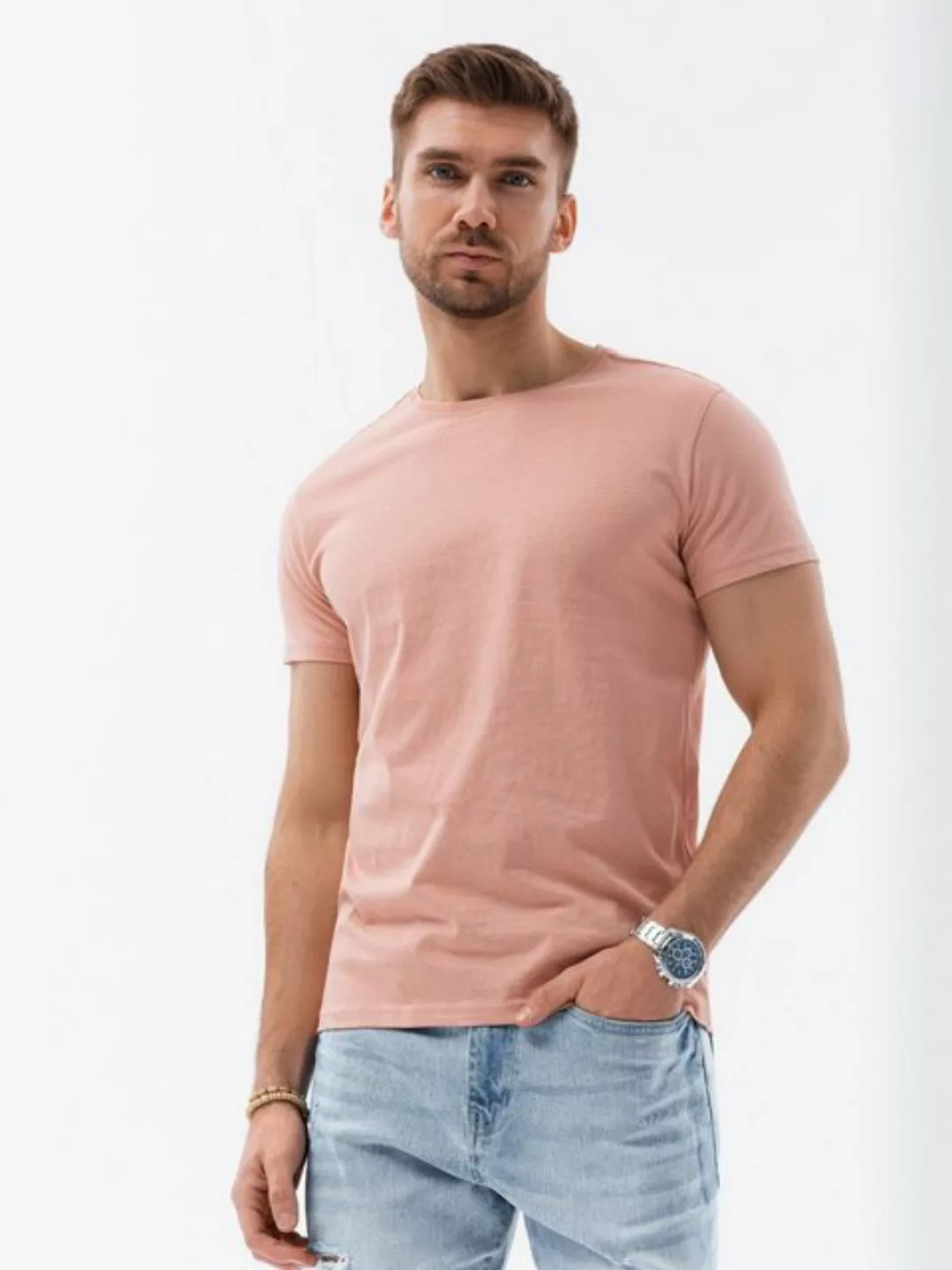 OMBRE T-Shirt Unifarbenes Herren-T-Shirt - beige S1370 XXL günstig online kaufen