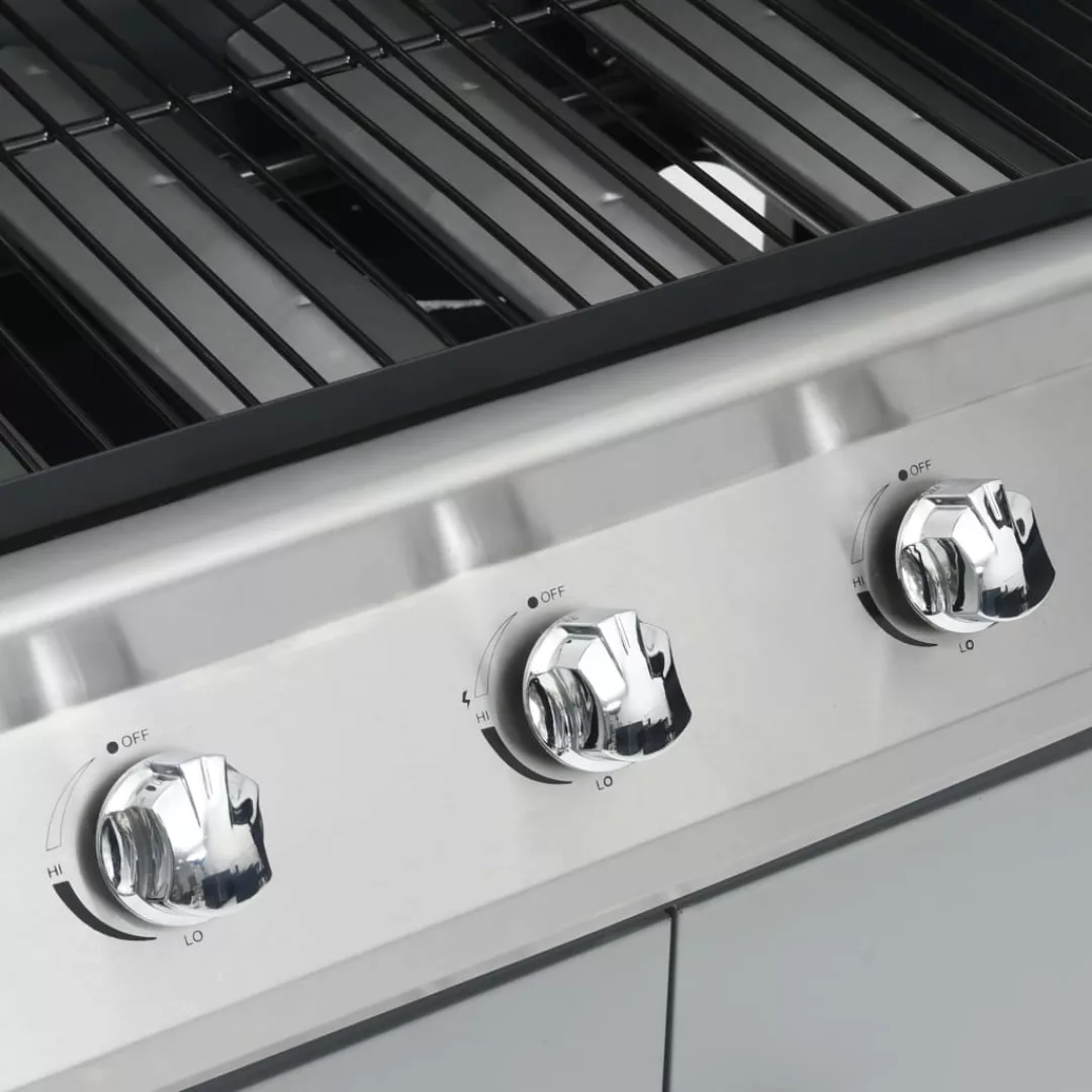 Gasgrill 4+1 Brenner Schwarz Und Silbern günstig online kaufen