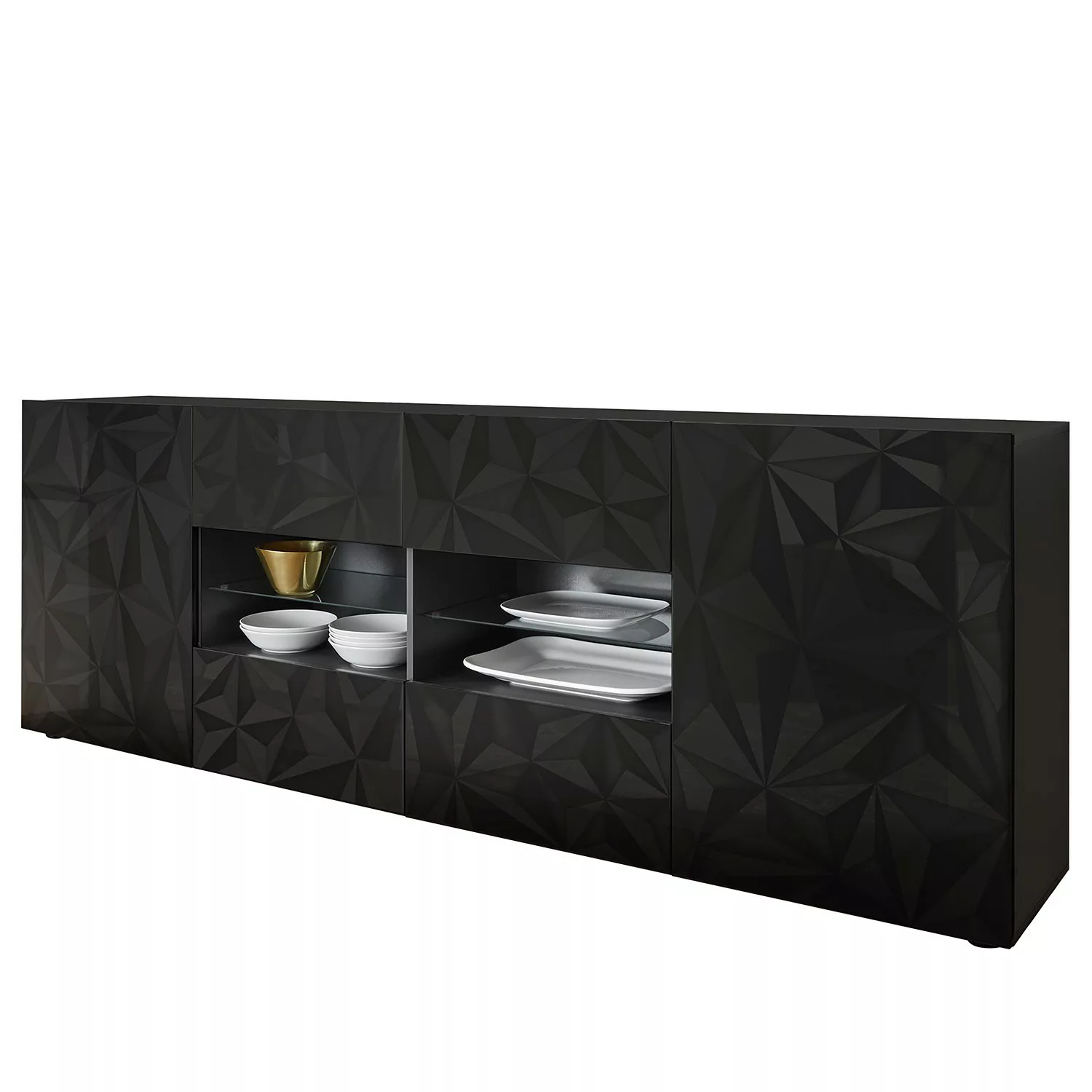 Sideboard mit 2 Türen & 4 Schubladen - Weiß lackiert - ERIS günstig online kaufen