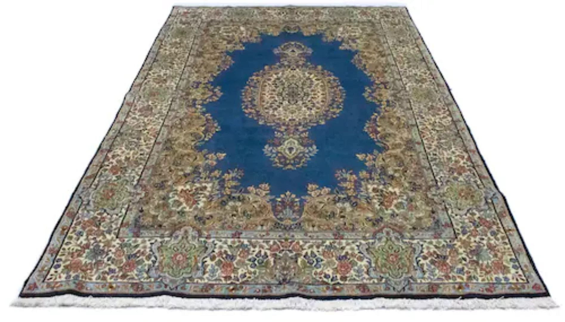 morgenland Wollteppich »Rafsanjan Teppich handgeknüpft hellblau«, rechtecki günstig online kaufen