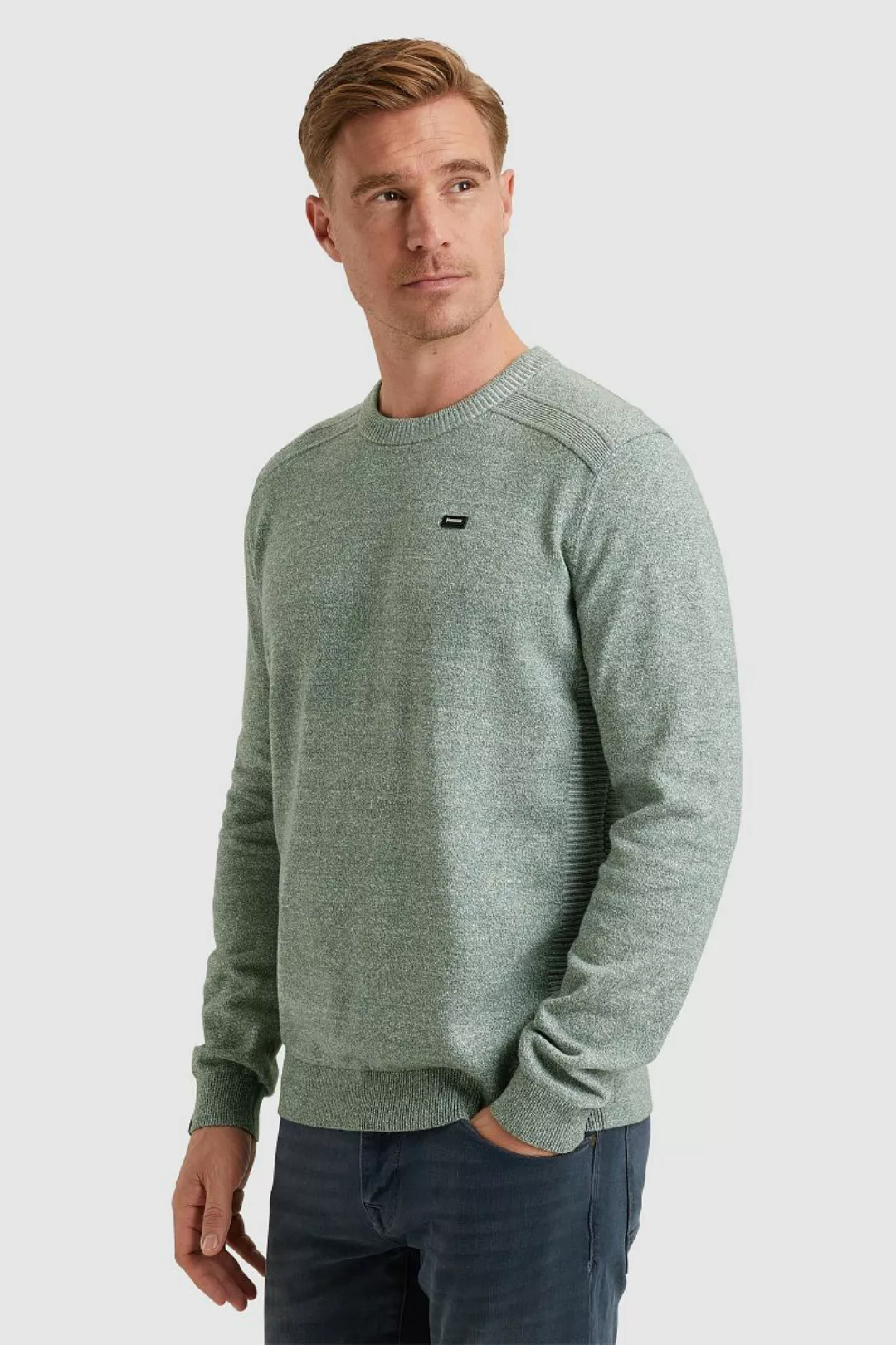 Vanguard Pullover Leinen Blend Melange Grün - Größe XXL günstig online kaufen