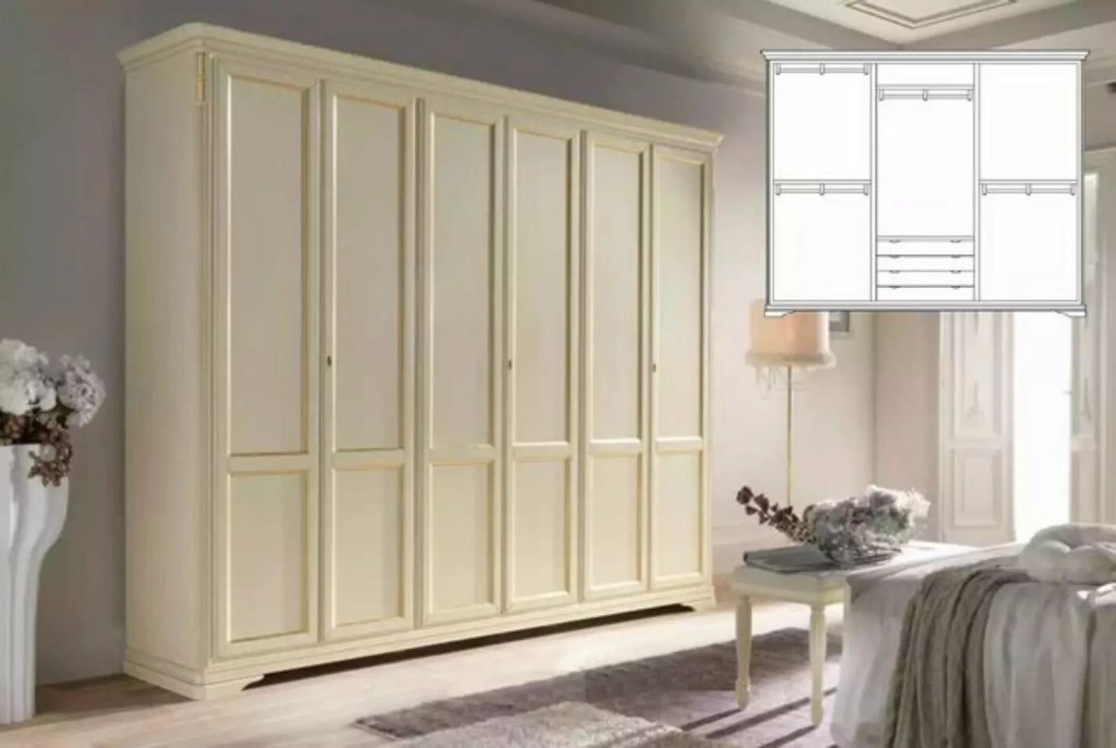 JVmoebel Kleiderschrank Beige Kleiderschrank Möbel Italienische Einrichtung günstig online kaufen