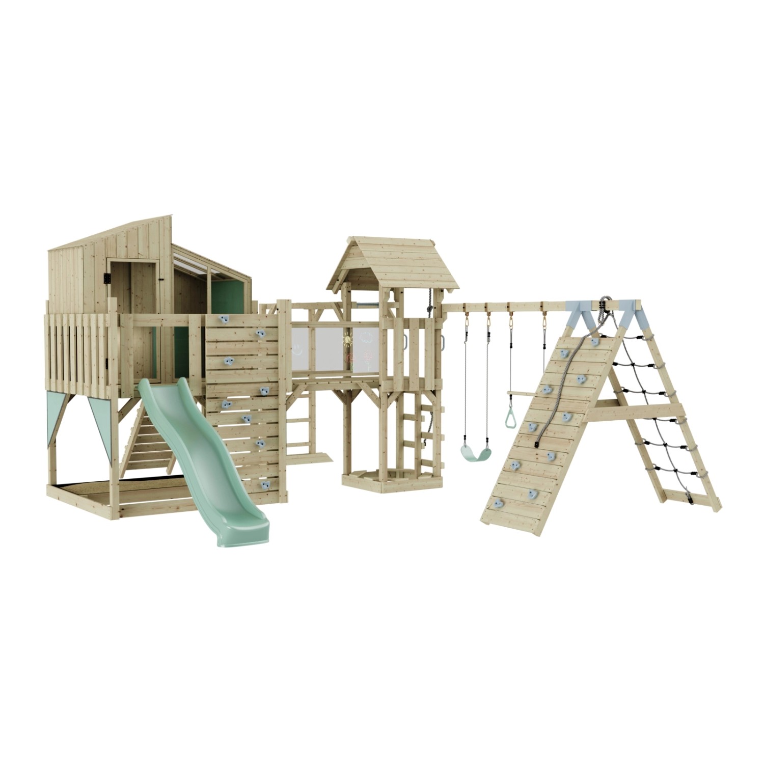 OutdoorToys Spielturm Gustav mit Trapezschaukel Mintgrün günstig online kaufen