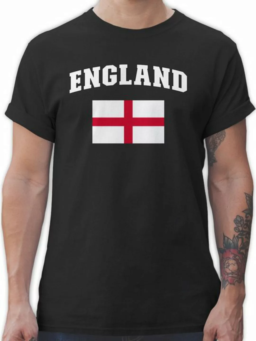 Shirtracer T-Shirt England Schriftzug mit Flagge, United Kingdom UK, Britan günstig online kaufen