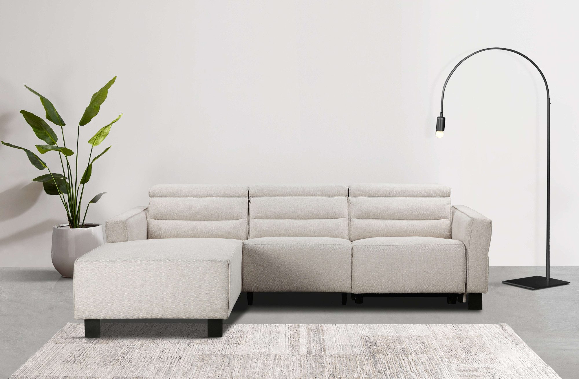 Places of Style Ecksofa "Carpari, L-Form, 263 cm, manuelle o. elektrische R günstig online kaufen