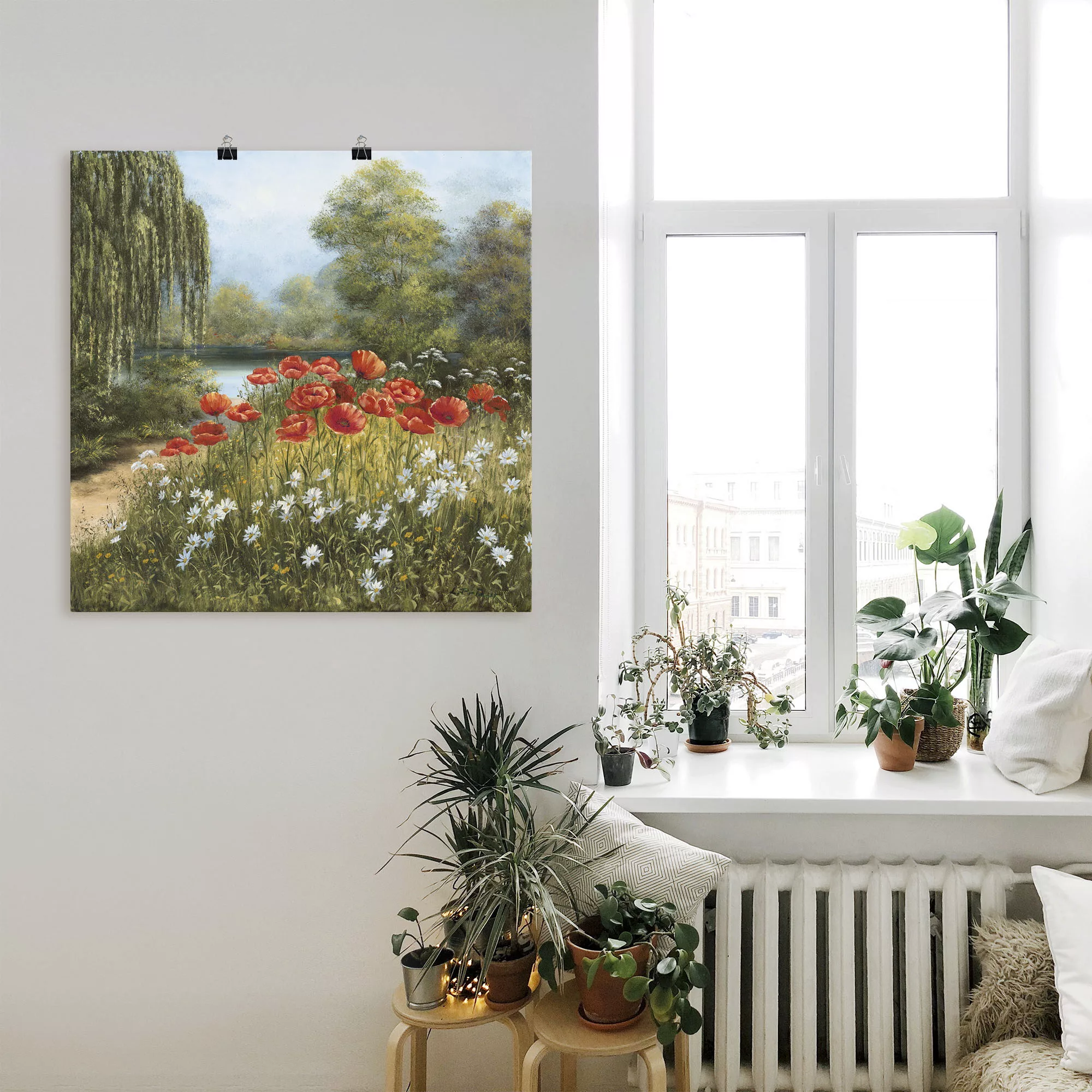 Artland Wandbild »Mohnwiese am See«, Blumenwiese, (1 St.), als Alubild, Out günstig online kaufen