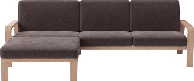 sit&more Ecksofa "Kolding L-Form", Armlehnen aus Buchenholz in natur, versc günstig online kaufen