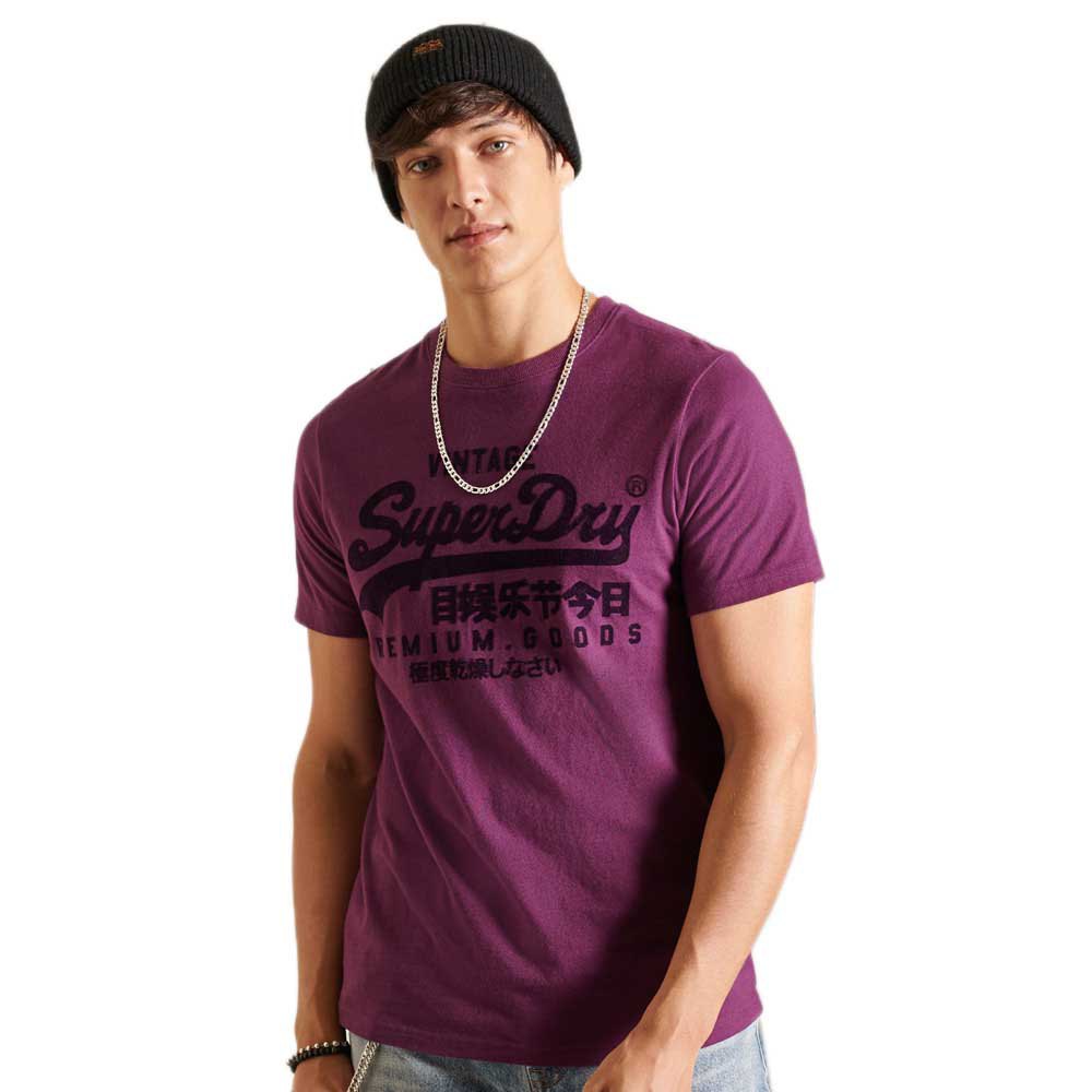 Superdry Vintage Logo Tonal Kurzarm T-shirt S Aubergine günstig online kaufen