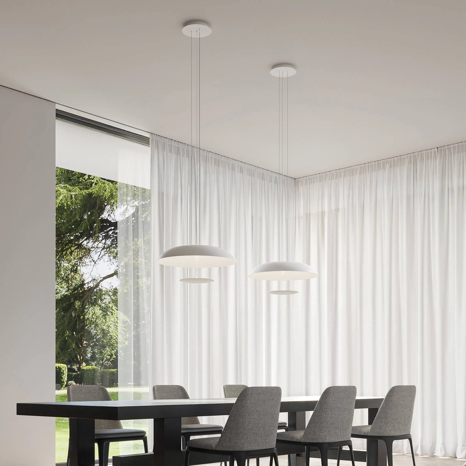 Karman LED-Hängeleuchte BLANCO, Ø 60 cm, weiß, Metall günstig online kaufen