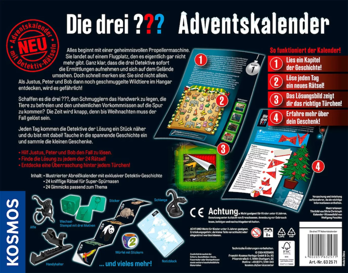 Kosmos Spielzeug-Adventskalender »Die drei ??? - 2024«, ab 8 Jahren günstig online kaufen