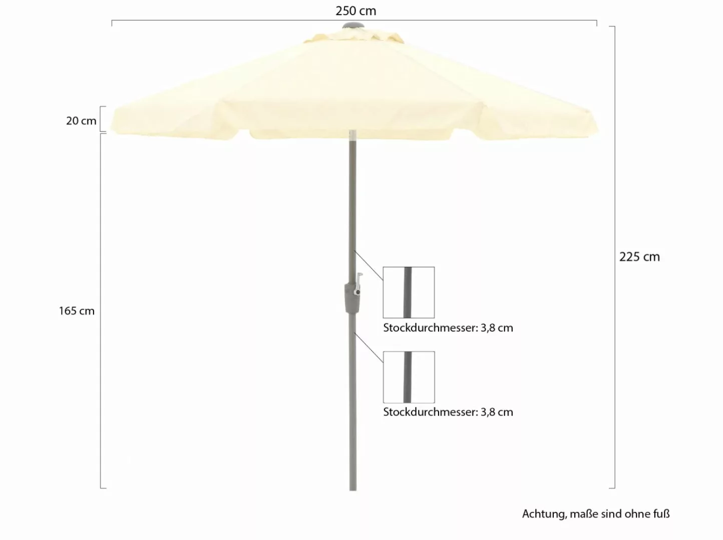 Shadowline Aruba Sonnenschrim ø 250 cm günstig online kaufen