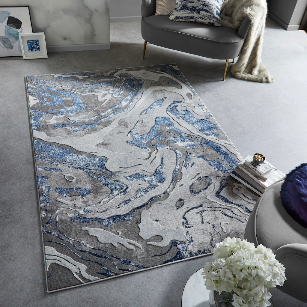 FLAIR RUGS Teppich »Marbled«, rechteckig, dezenter Glanz, mehrfarbig, moder günstig online kaufen