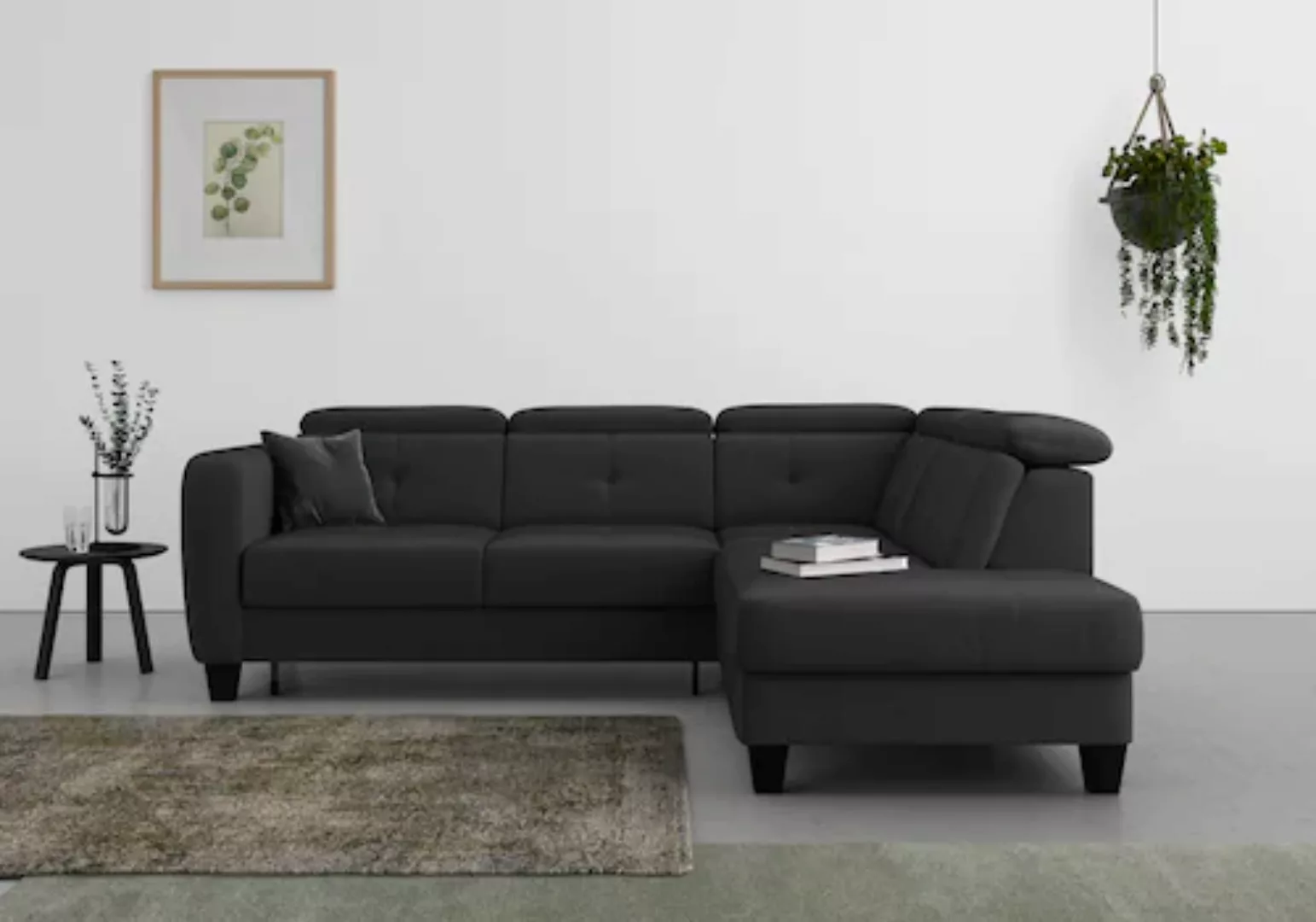 sit&more Ecksofa "Belluci L-Form", inklusive Federkern, wahlweise mit Bettf günstig online kaufen