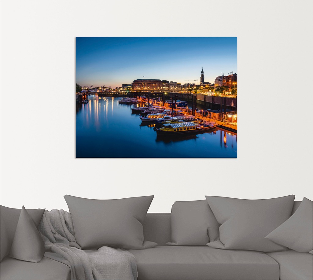 Artland Wandbild "Hamburg Hafen Panorama mit Michel", Deutschland, (1 St.), günstig online kaufen