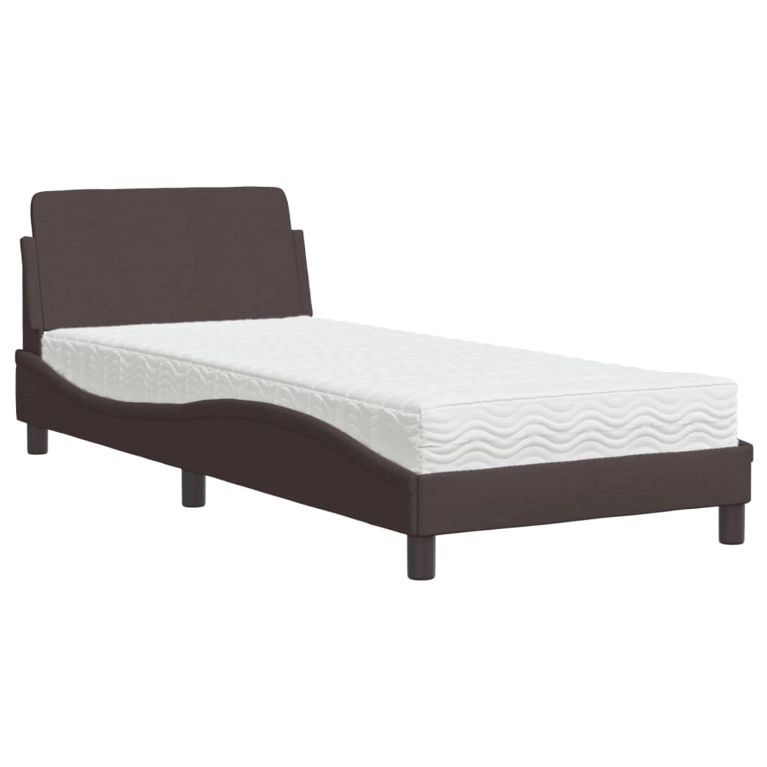 vidaXL Bett mit Matratze Dunkelbraun 90x200 cm Stoff2008791 günstig online kaufen