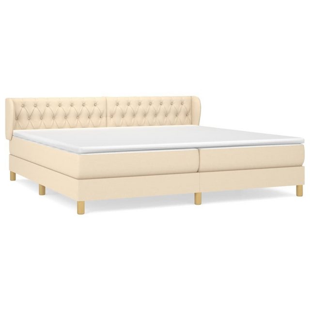 vidaXL Boxspringbett Boxspringbett mit Matratze Creme 200x200 cm Stoff Bett günstig online kaufen