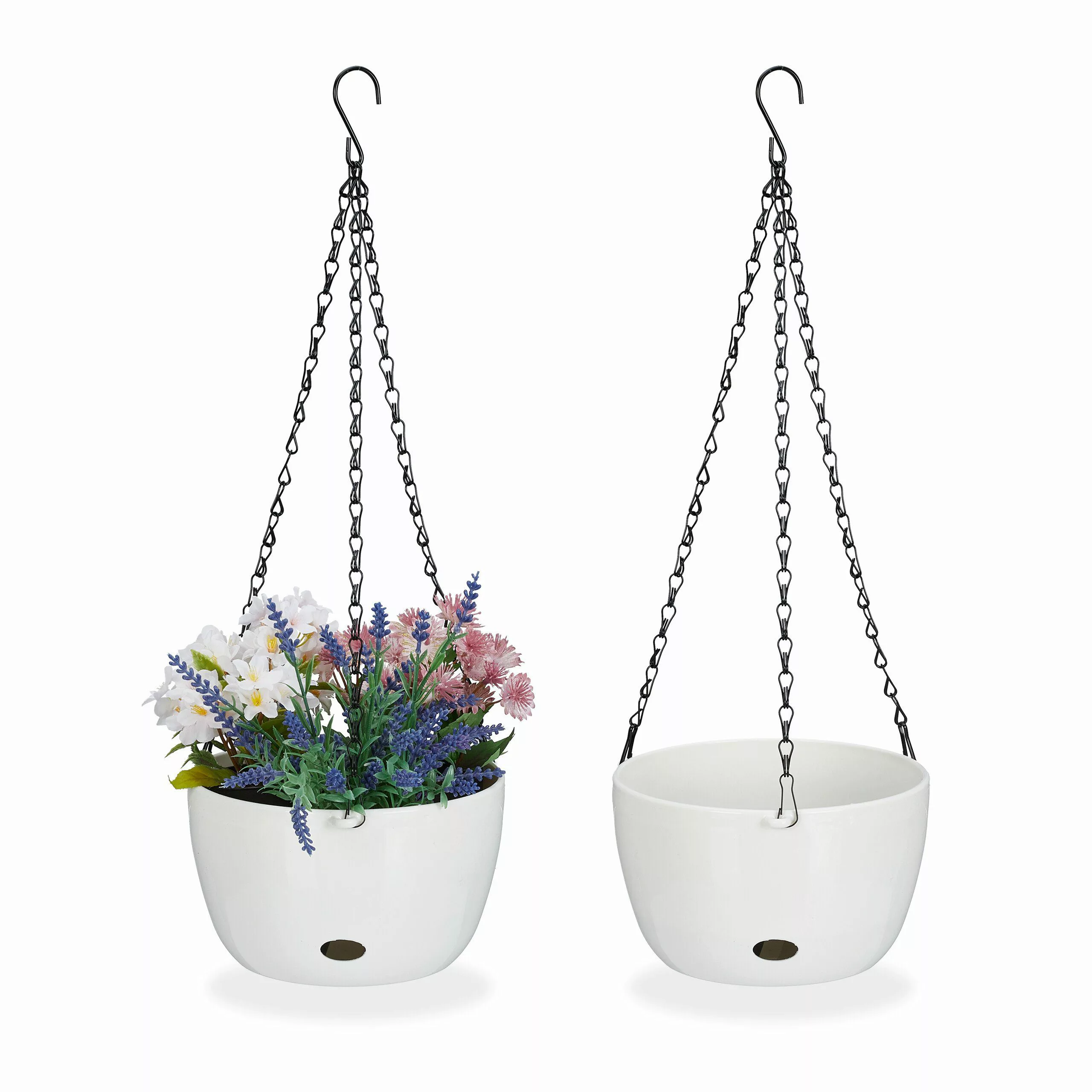 relaxdays Blumenampel 2 Blumenampeln mit Wasserspeicher günstig online kaufen
