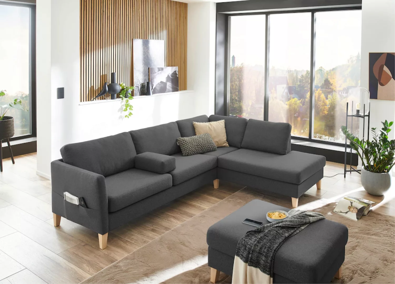 ATLANTIC home collection Ecksofa "Mailo L-Form", mit Seitentaschen und Otto günstig online kaufen