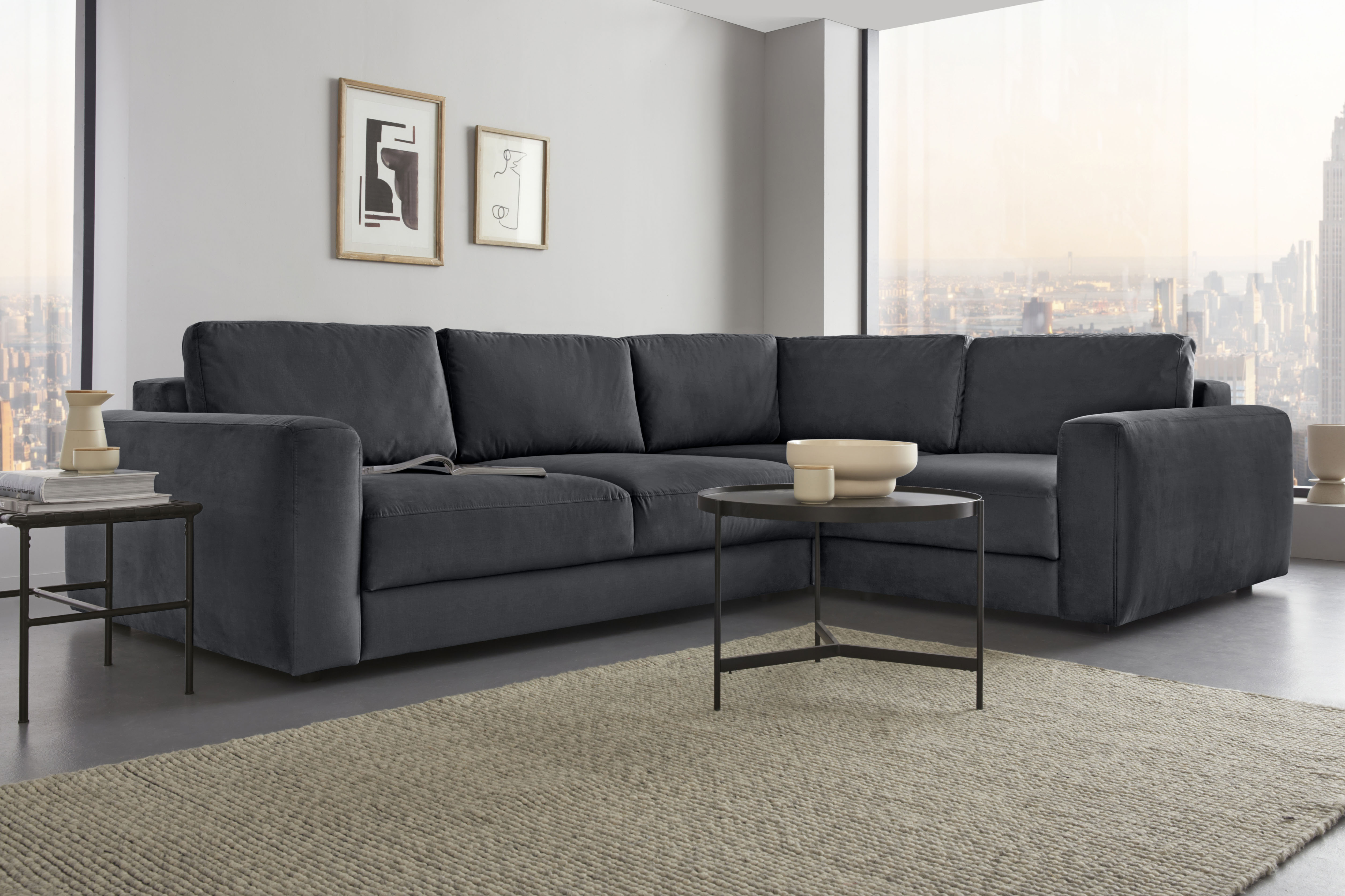 Places of Style Ecksofa »Bloomfield, Mega Polsterecke, Breite 289cm, viel P günstig online kaufen