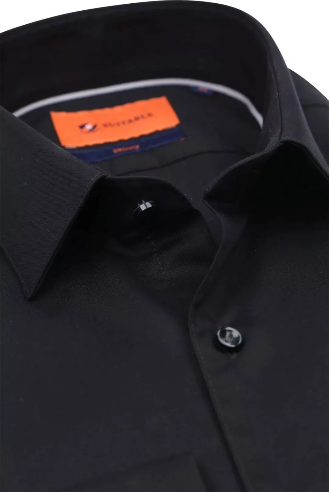 Suitable Twill Hemd Schwarz - Größe 38 günstig online kaufen