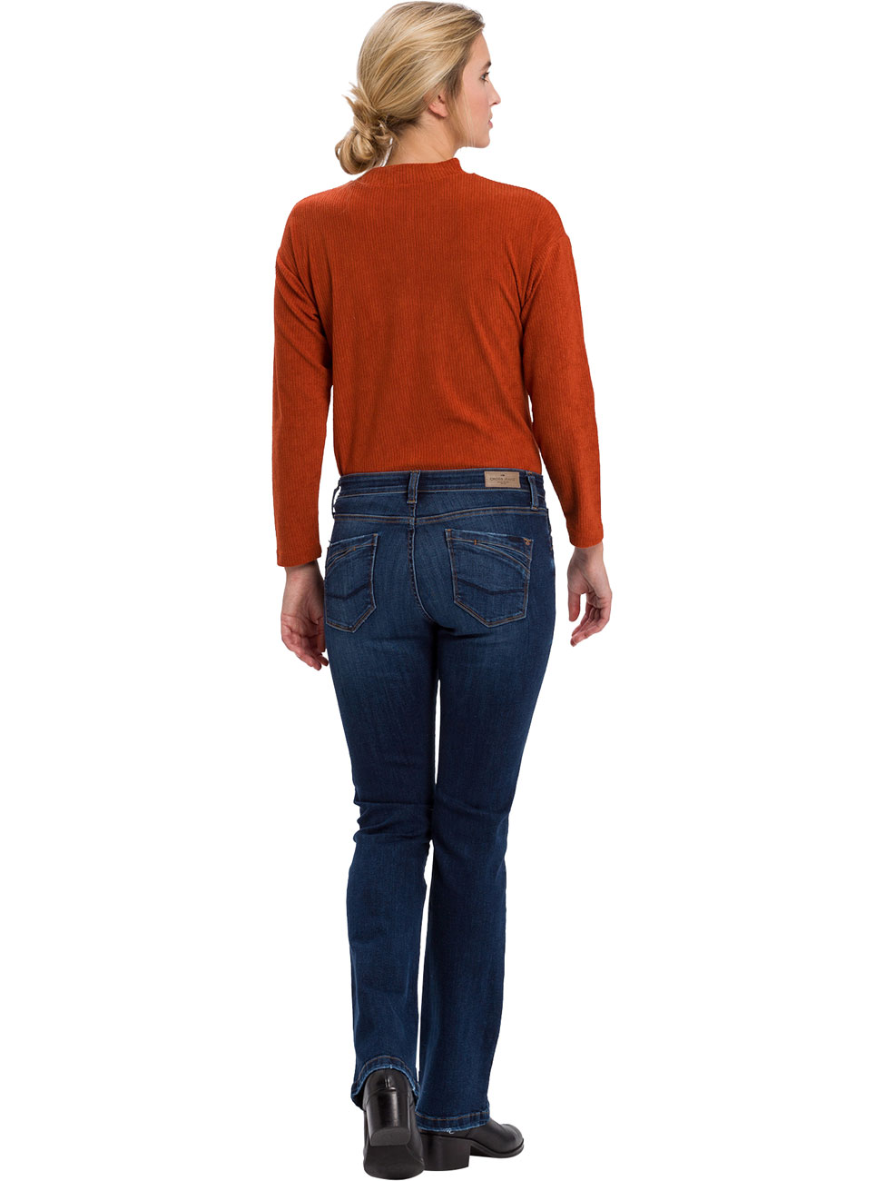 Cross Jeans Damen Jeans Lauren - Bootcut - Blau - Deep Blue Used günstig online kaufen
