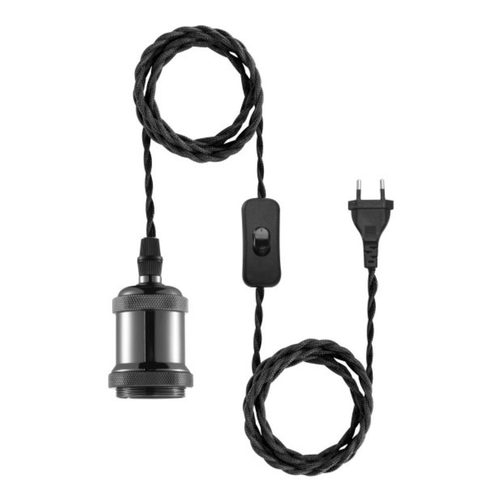 Pendelleuchte Hold it in Schwarz mit Netzstecker E27 40W günstig online kaufen