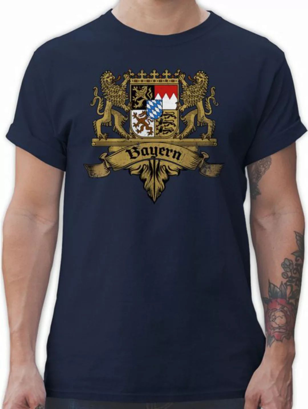 Shirtracer T-Shirt Bayern Wappen Bayernland Freistaat Bayern Mode für Oktob günstig online kaufen