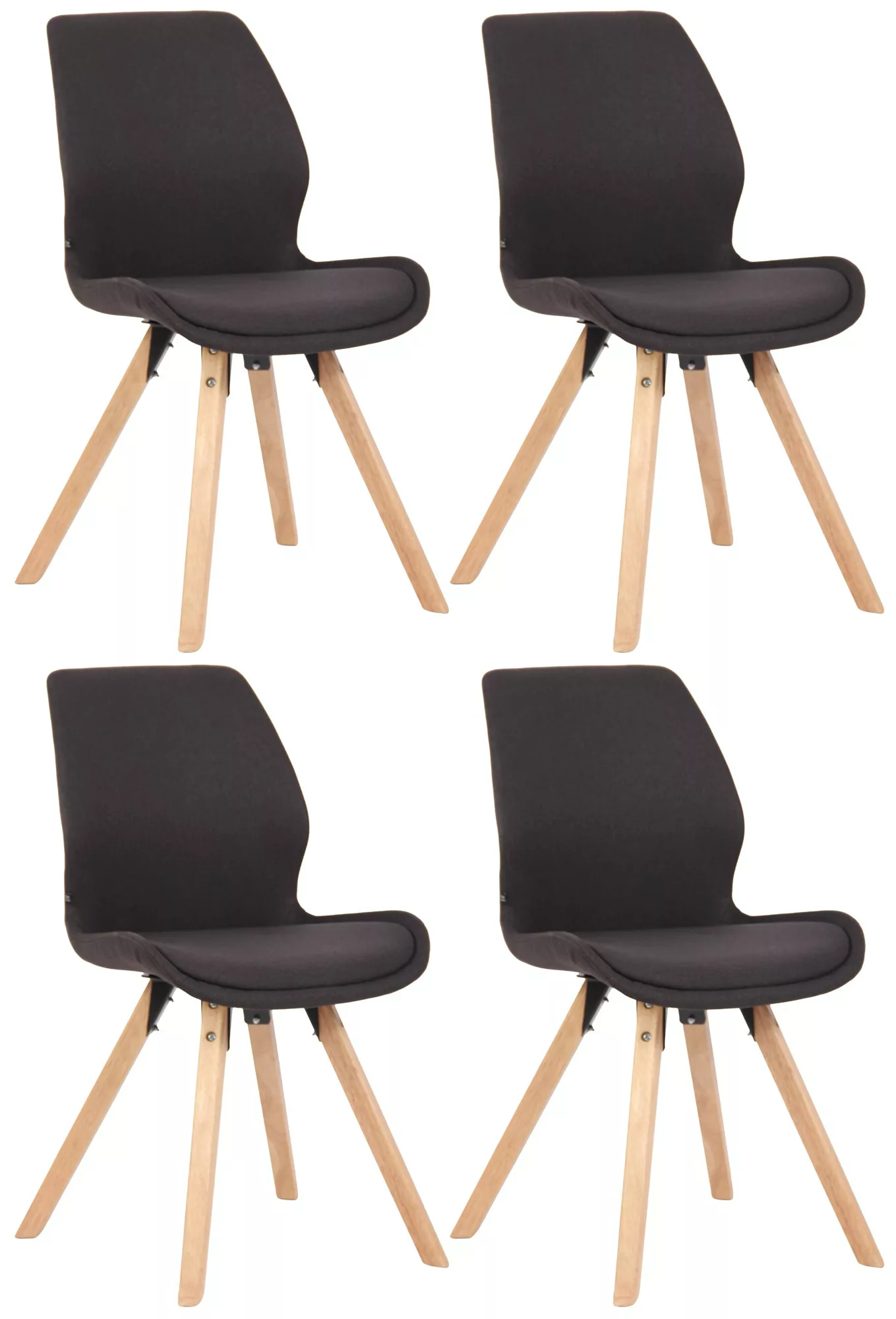 4er Set Stuhl Luna Stoff Schwarz günstig online kaufen
