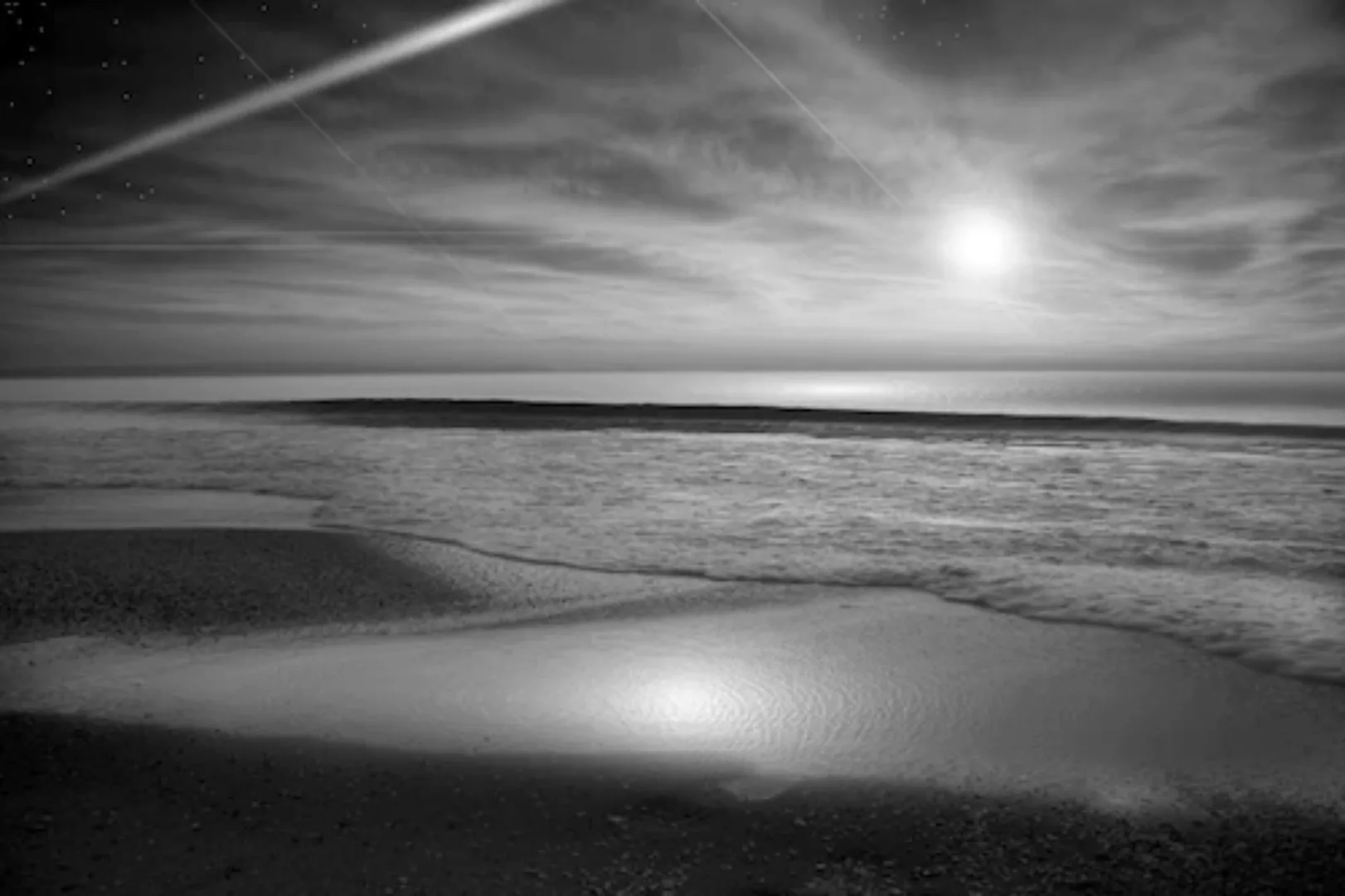 Papermoon Fototapete »Strand Schwarz & Weiß« günstig online kaufen