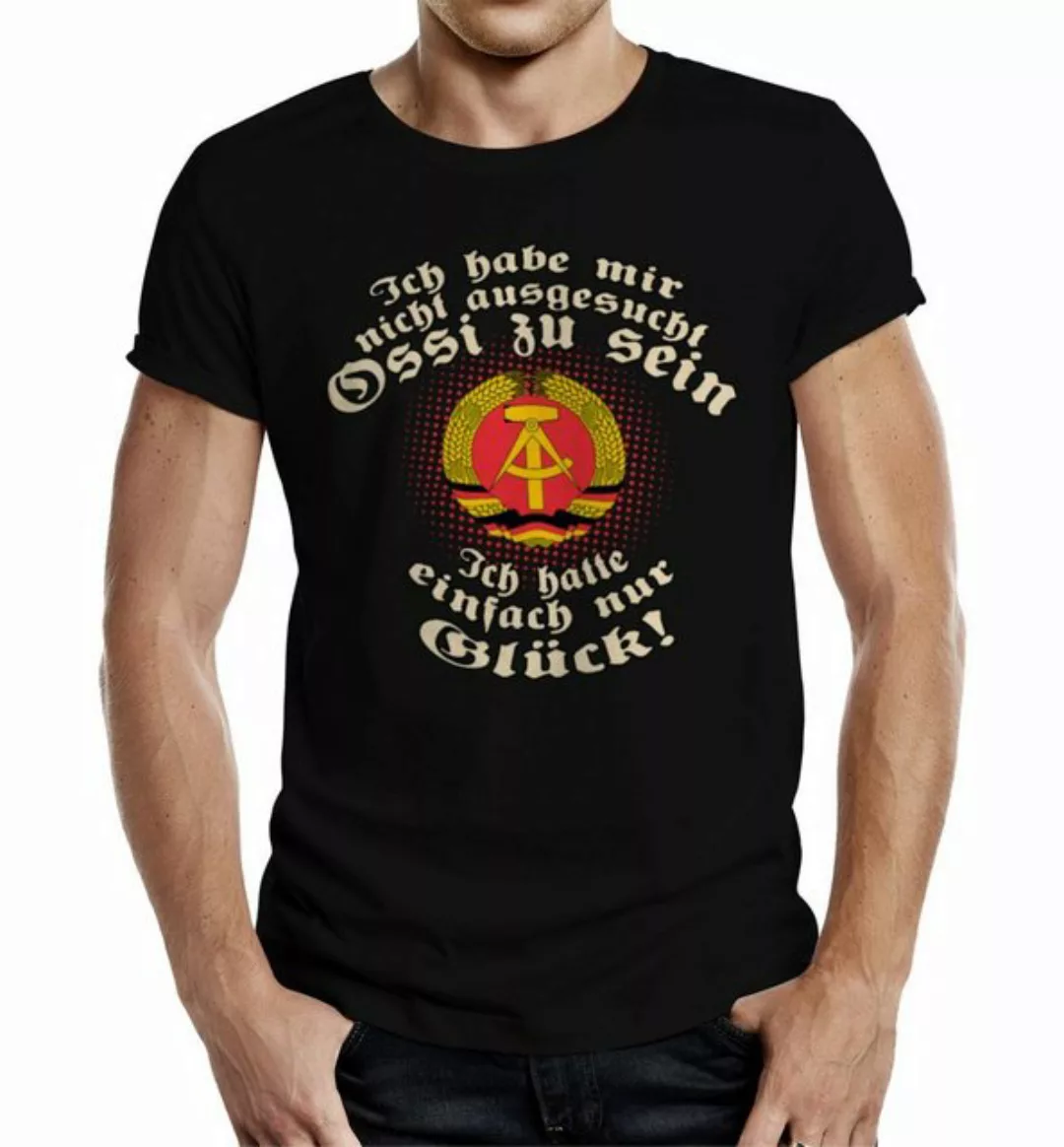 RAHMENLOS® T-Shirt für den glücklichen Ossi: Ich hatte einfach nur Glück günstig online kaufen