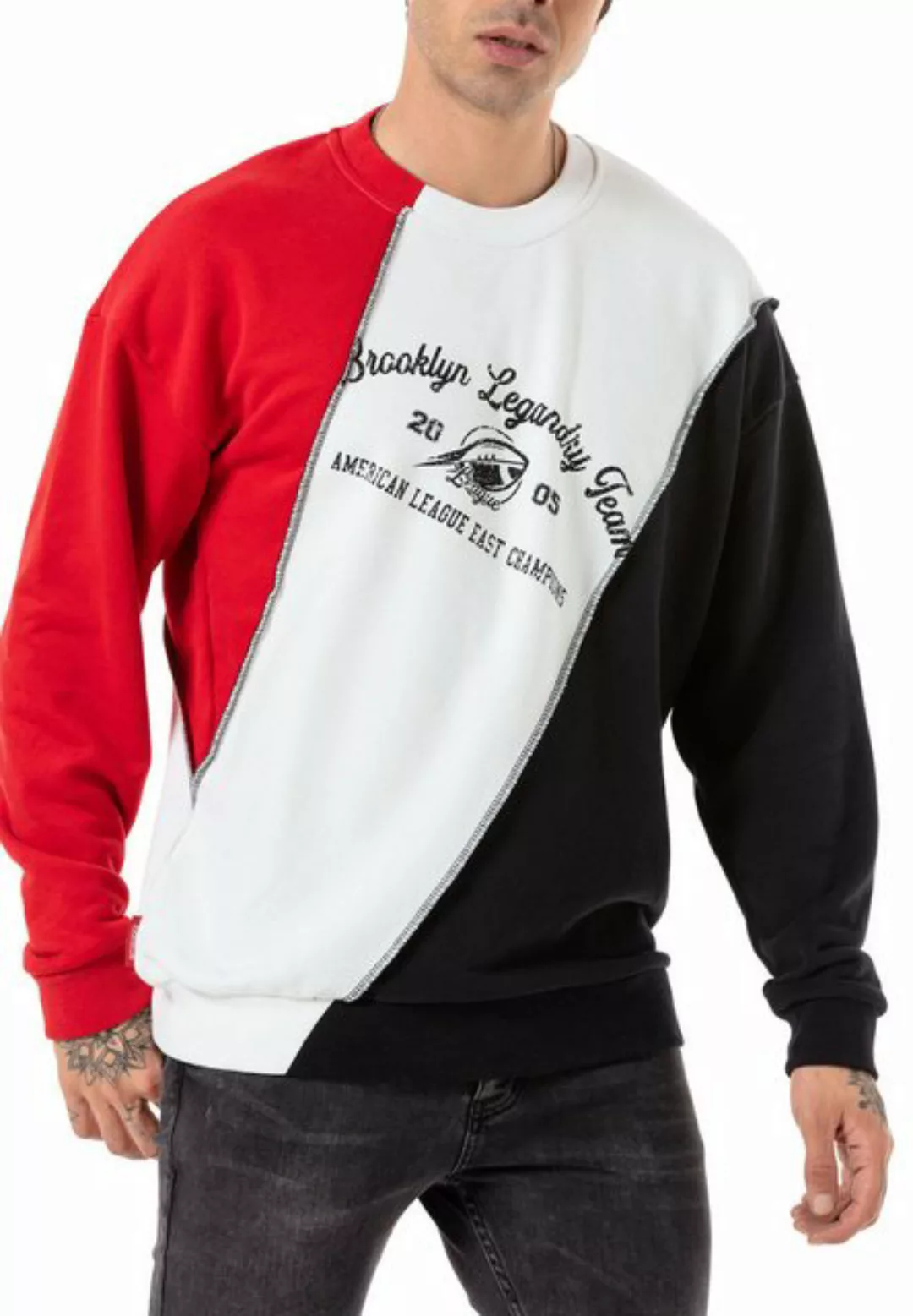 RedBridge Sweatshirt im Colorblock Design Stylischer Pullover mit Patchwork günstig online kaufen