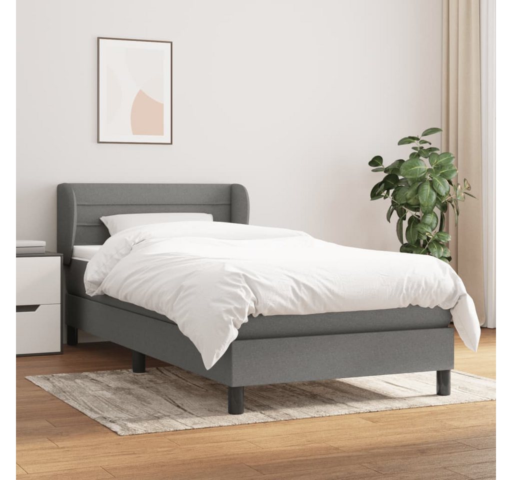 vidaXL Boxspringbett Boxspringbett mit Matratze Dunkelgrau 80x200 cm Stoff günstig online kaufen