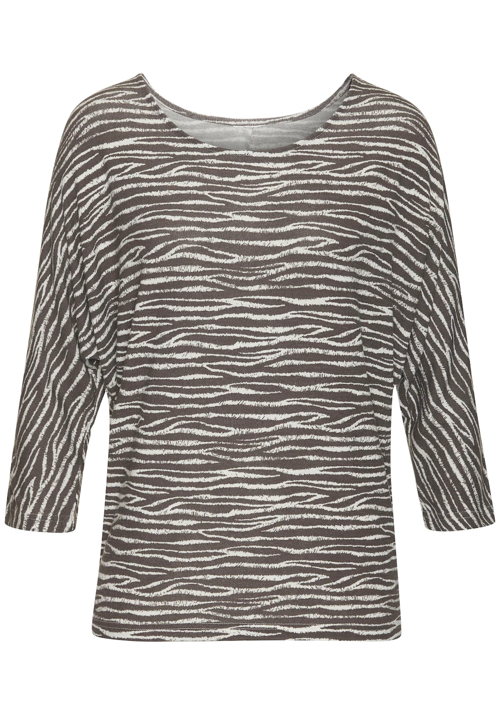 LASCANA 3/4-Arm-Shirt "mit modischem Zebra-Muster", aus weichem Viskose-Str günstig online kaufen