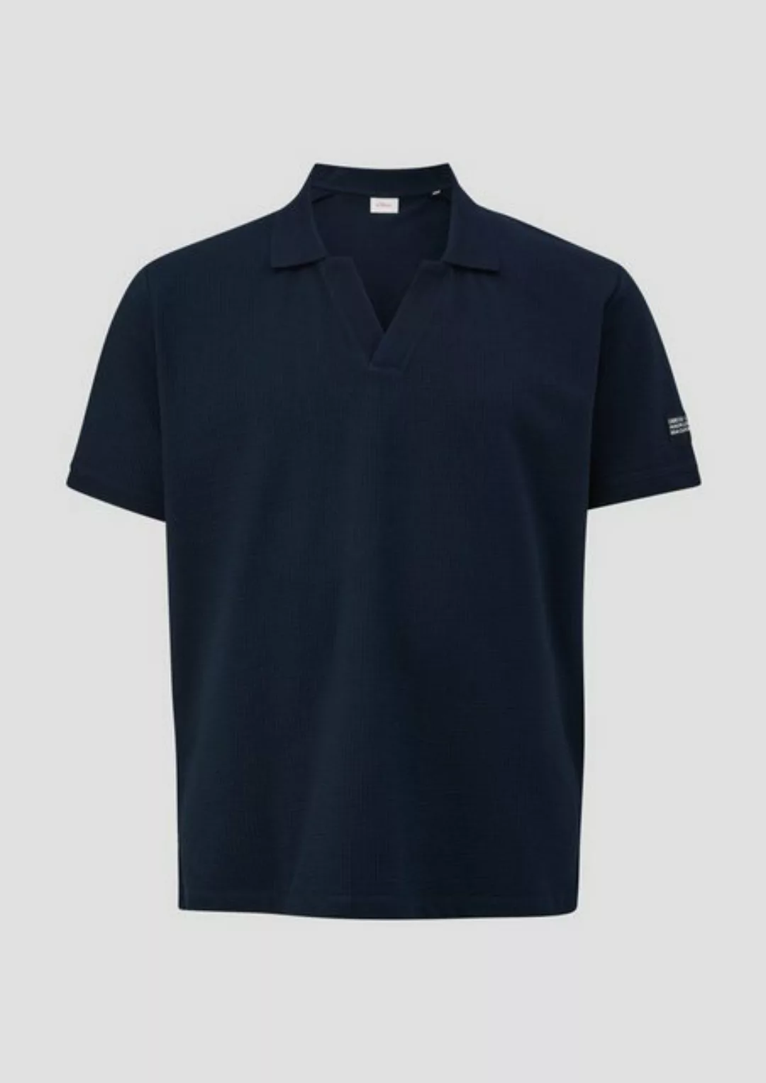 s.Oliver Kurzarmshirt Poloshirt aus Baumwollstretch mit Applikation Applika günstig online kaufen