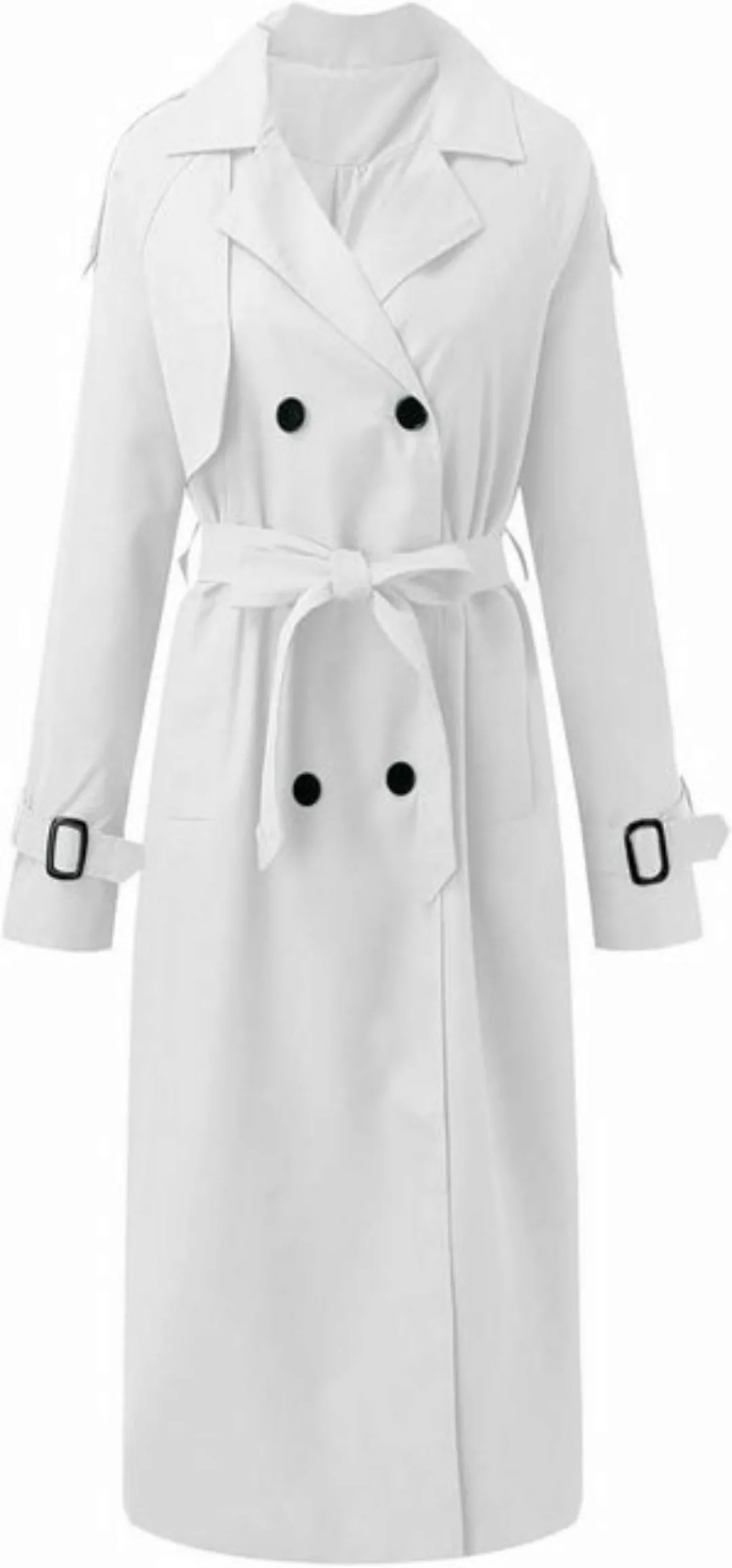 FIDDY Wintermantel Damen Zweireiher Langer Mantel Klassische Jacke Winddich günstig online kaufen