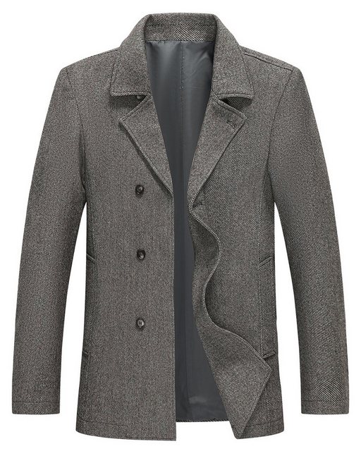 Allthemen Wollmantel mit Reverskragen Wintermantel Twill Regular Fit Kurzma günstig online kaufen