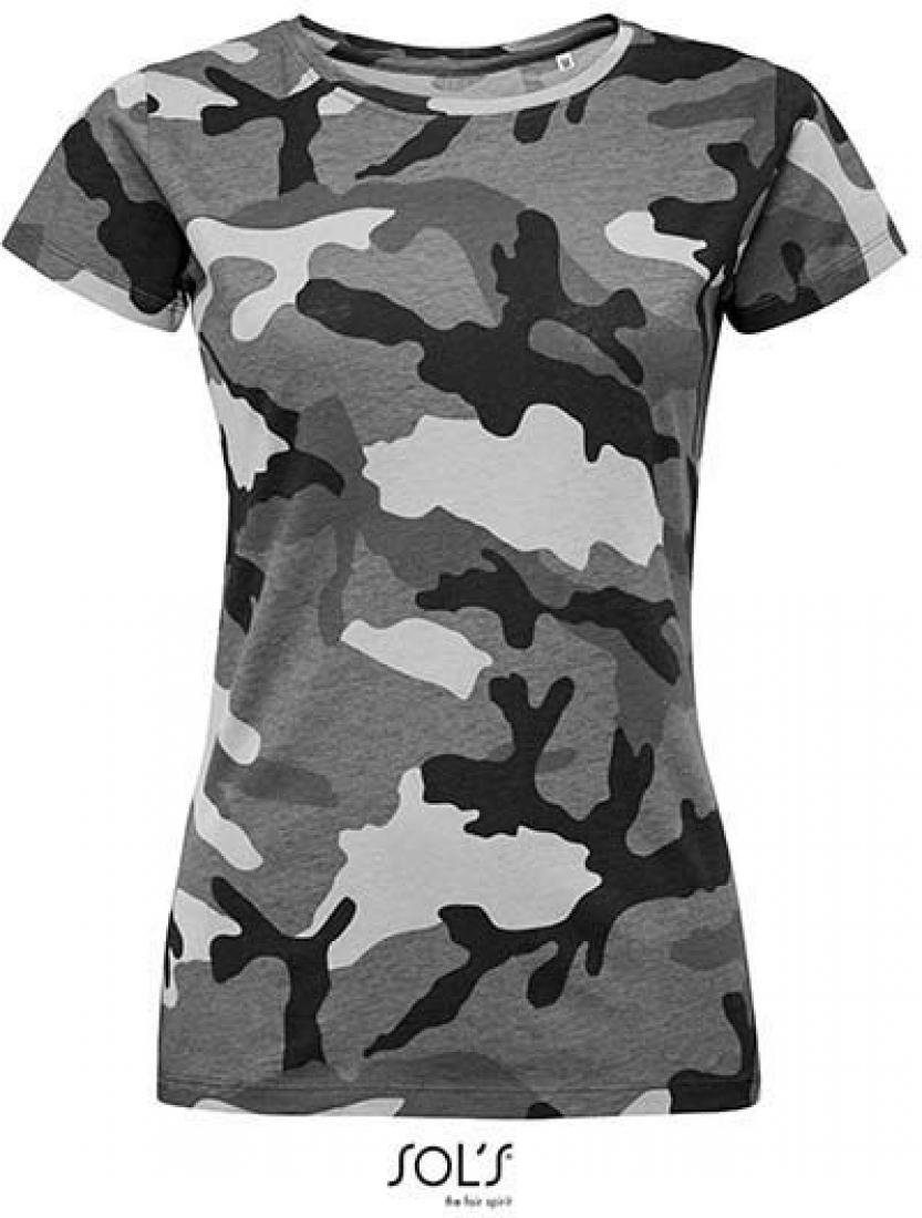 Sols  T-Shirt CAMISETA camuflje  mujer CUELLO REDONDO de algodón günstig online kaufen