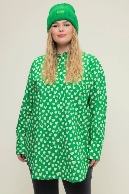 Studio Untold Hemdbluse Hemdbluse oversized Heart-Print Knopfleiste günstig online kaufen