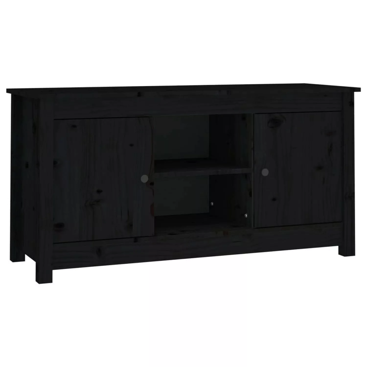 VidaXL TV-Schrank Schwarz 103x36,5x52 cm Massivholz Kiefür  Modell 4 günstig online kaufen