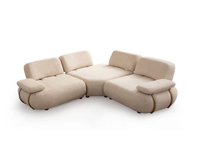 Nobelaa Ecksofa Modulare Ecksofa "Cascade" + Mitteltisch + Sessel + Hocker günstig online kaufen